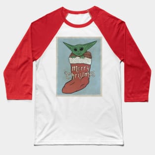 Space Baby Christmas Vintage Postcard Baseball T-Shirt